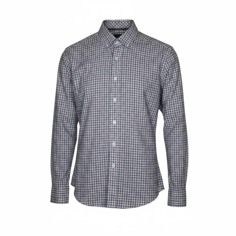 johnnie-O Mens Navy White Check Button Down Long Sleeve Shirt Small JMVL1000